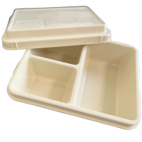 Leeds REusable Deep Tray with Raised Lid - 40/Case